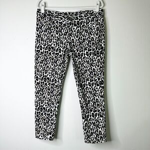 CACHE Jeans Women 12 Animal Leopard Cheetah Stretch Denim Slim Fit Ankle NWOT